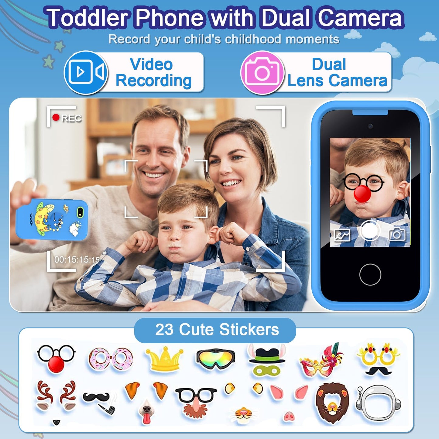 Luoba Kids Phone Toy – 2.8-Inch Touchscreen Smartphone for Ages 3-8