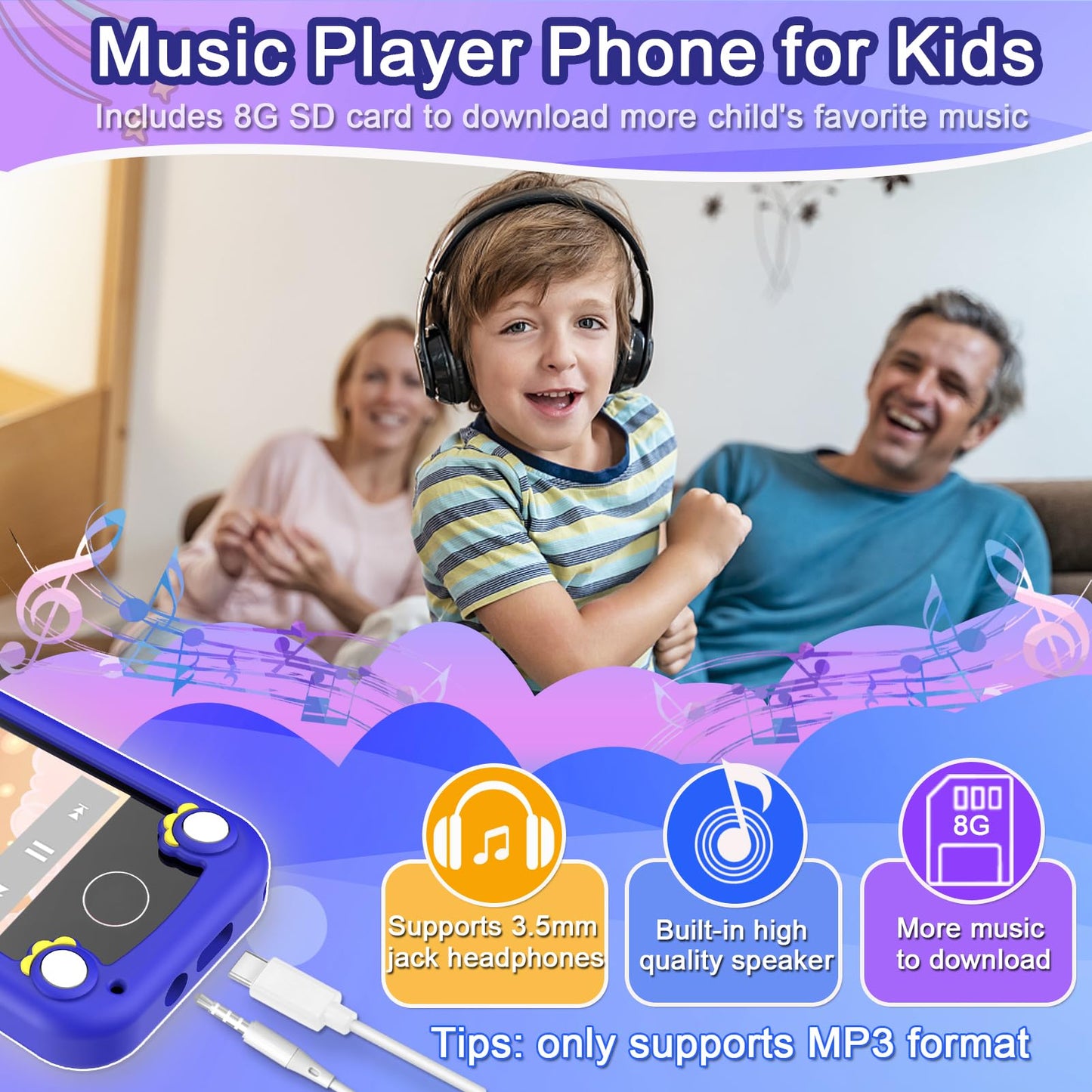 Luoba Kids Phone - Touchscreen Learning Smartphone for Ages 3-10 with Camera, Games & Music
