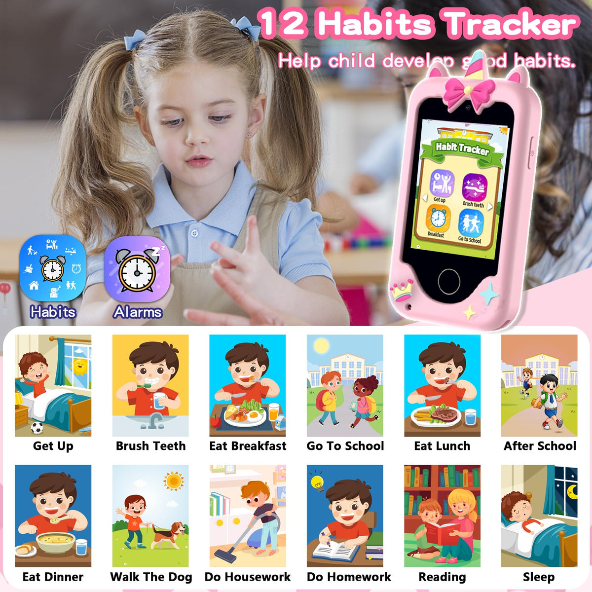 Luoba Kids Phone Toy – 2.8in Touchscreen Smartphone for Kids with Camera, Games & Music (8GB Card)