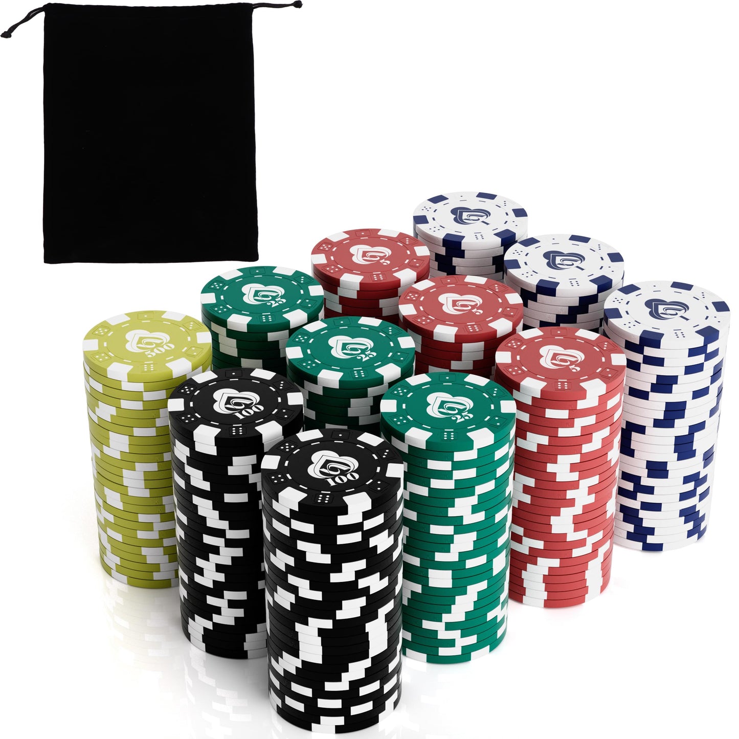 LUOBAO 11.5g Poker Chips – 200pc Bulk Set for Texas Hold'em & Blackjack