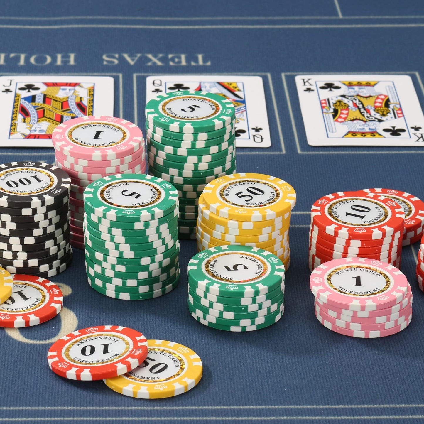 LUOBAO 125pcs Clay Poker Chips Set - 14g, 40mm, Monte Carlo European Design