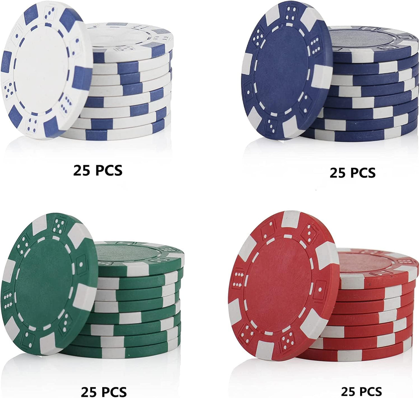 LUOBAO 11.5g Poker Chips • 100pc Casino-Quality Set for Texas Hold'em & Blackjack