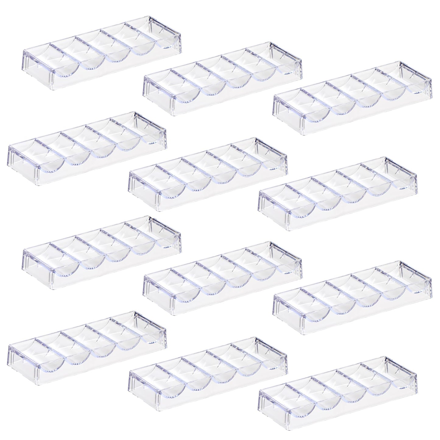 LUOBAO Acrylic Poker Chip Tray – Clear 100-Chip Organizer for Hold’em & Blackjack
