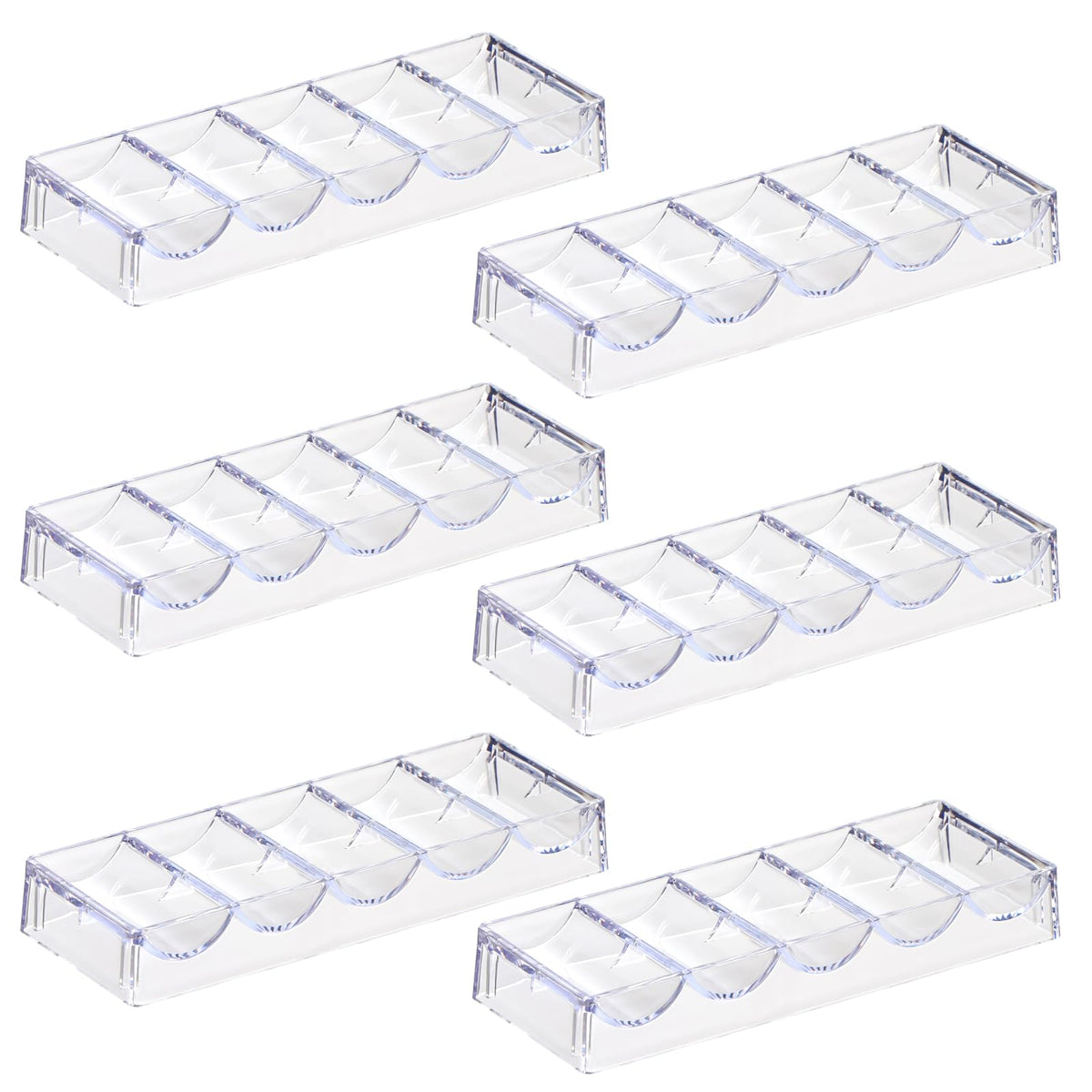 LUOBAO Acrylic Poker Chip Tray Rack – Clear 100-Chip Organizer for Poker, Texas Hold’em & Blackjack