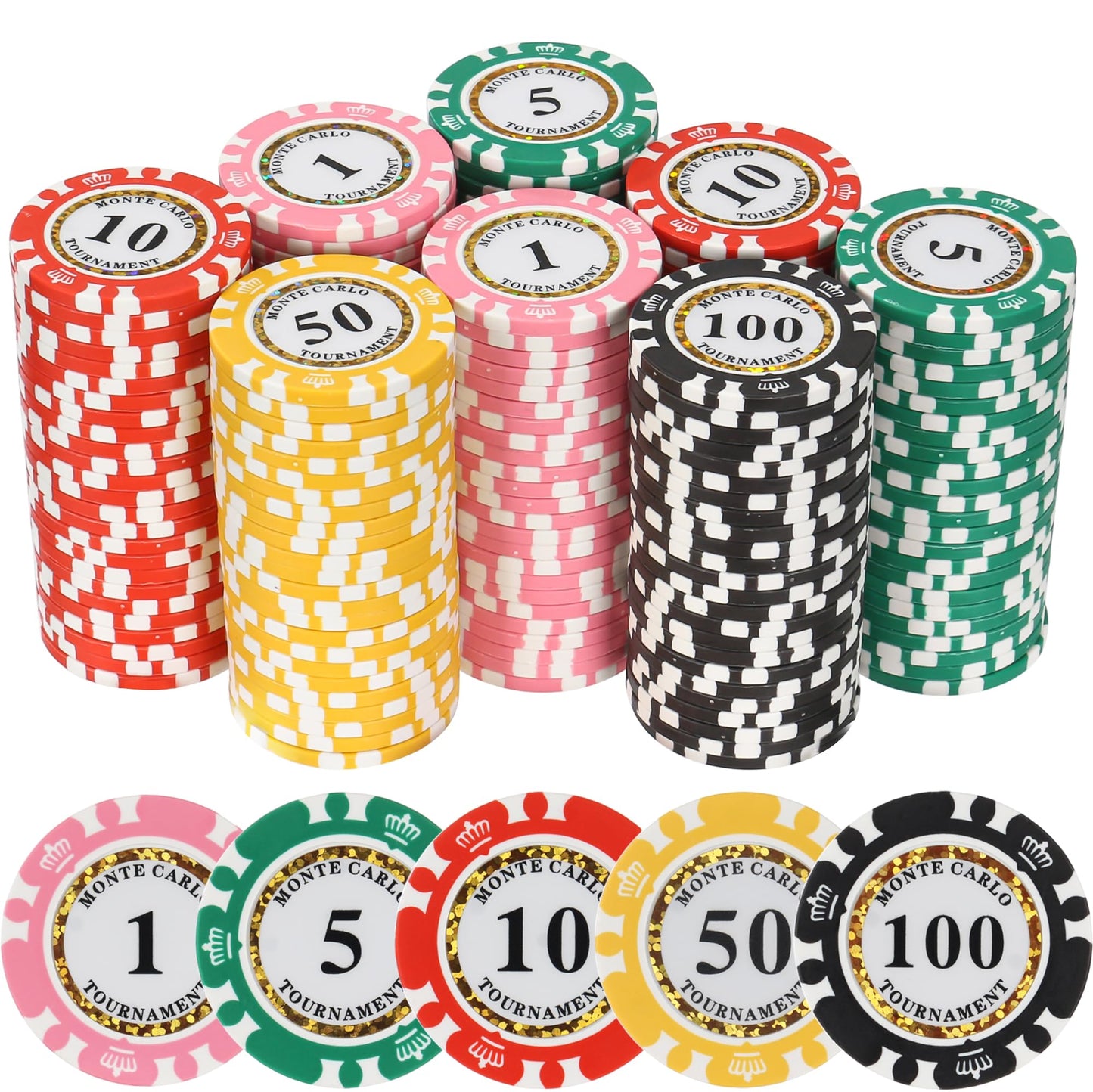 LUOBAO Clay Poker Chips 200pc Set – 13.5g Numbered Casino Chips for Poker & Blackjack
