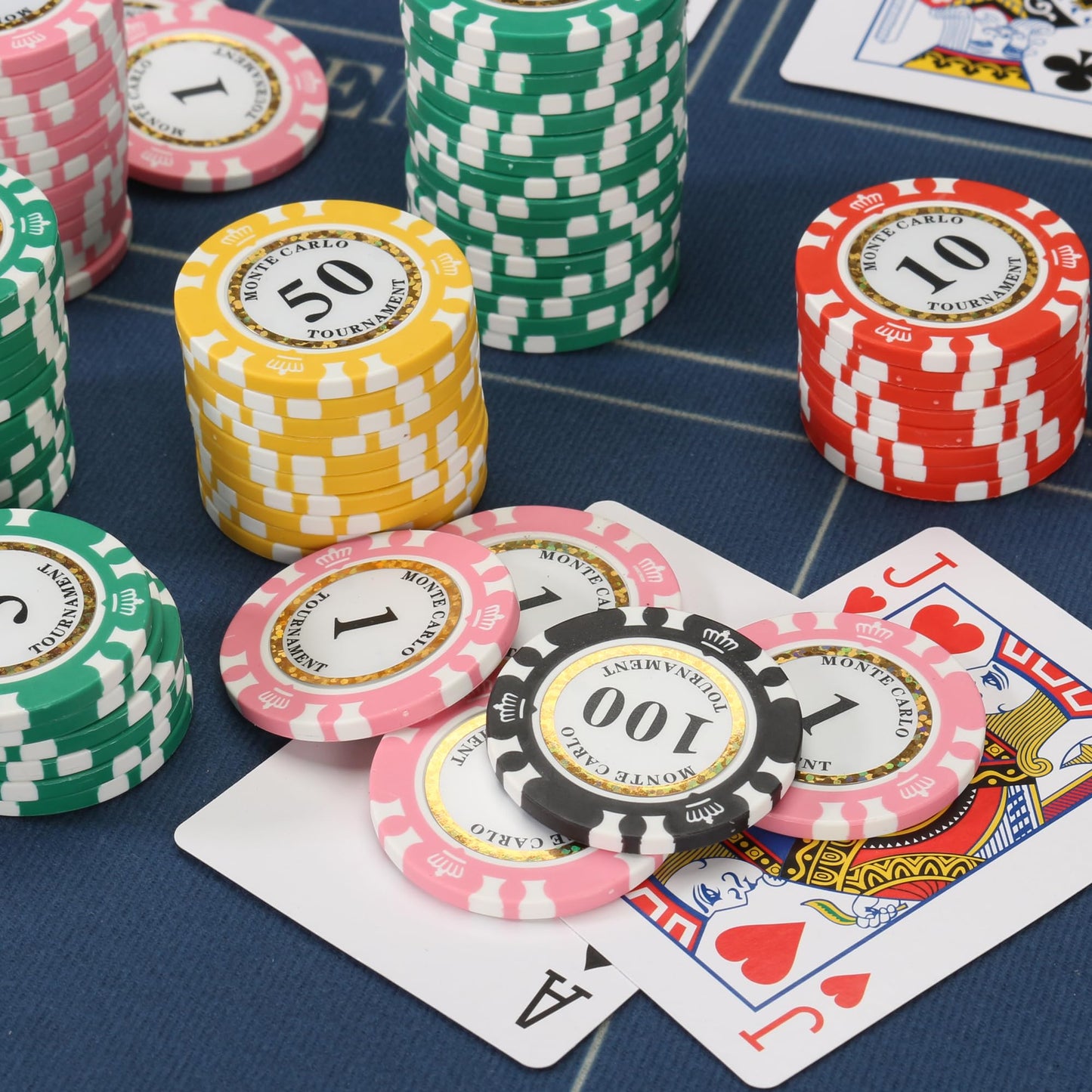 LUOBAO 125pcs Clay Poker Chips Set - 14g, 40mm, Monte Carlo European Design