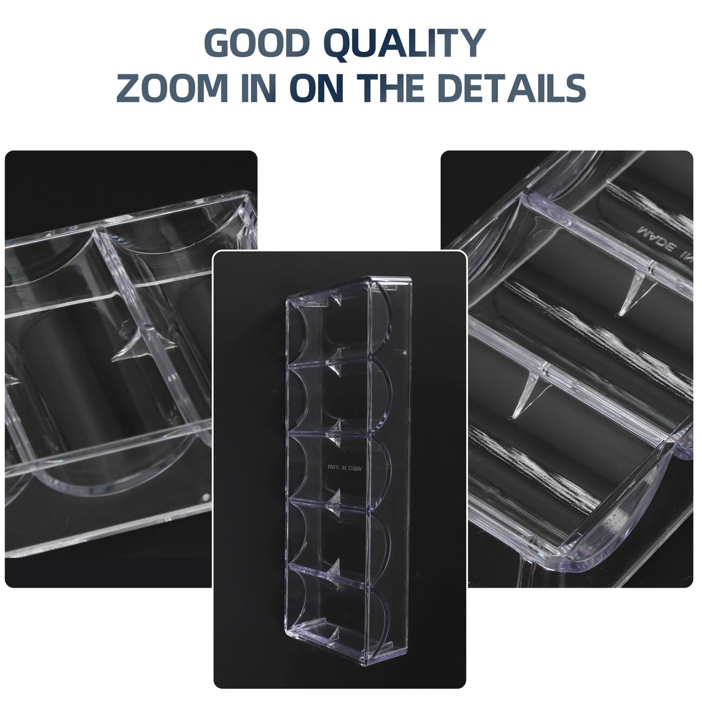 LUOBAO Acrylic Poker Chip Tray – Clear 100-Chip Organizer for Hold’em & Blackjack