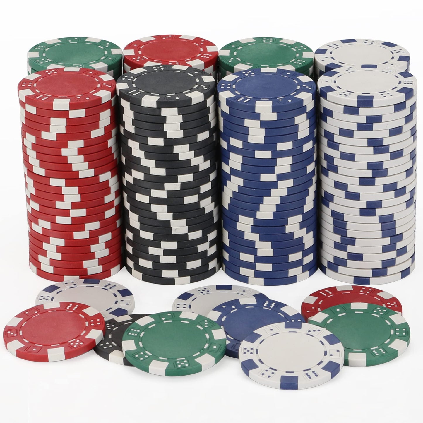 LUOBAO 11.5g Poker Chips – 200pc Bulk Set for Texas Hold'em & Blackjack