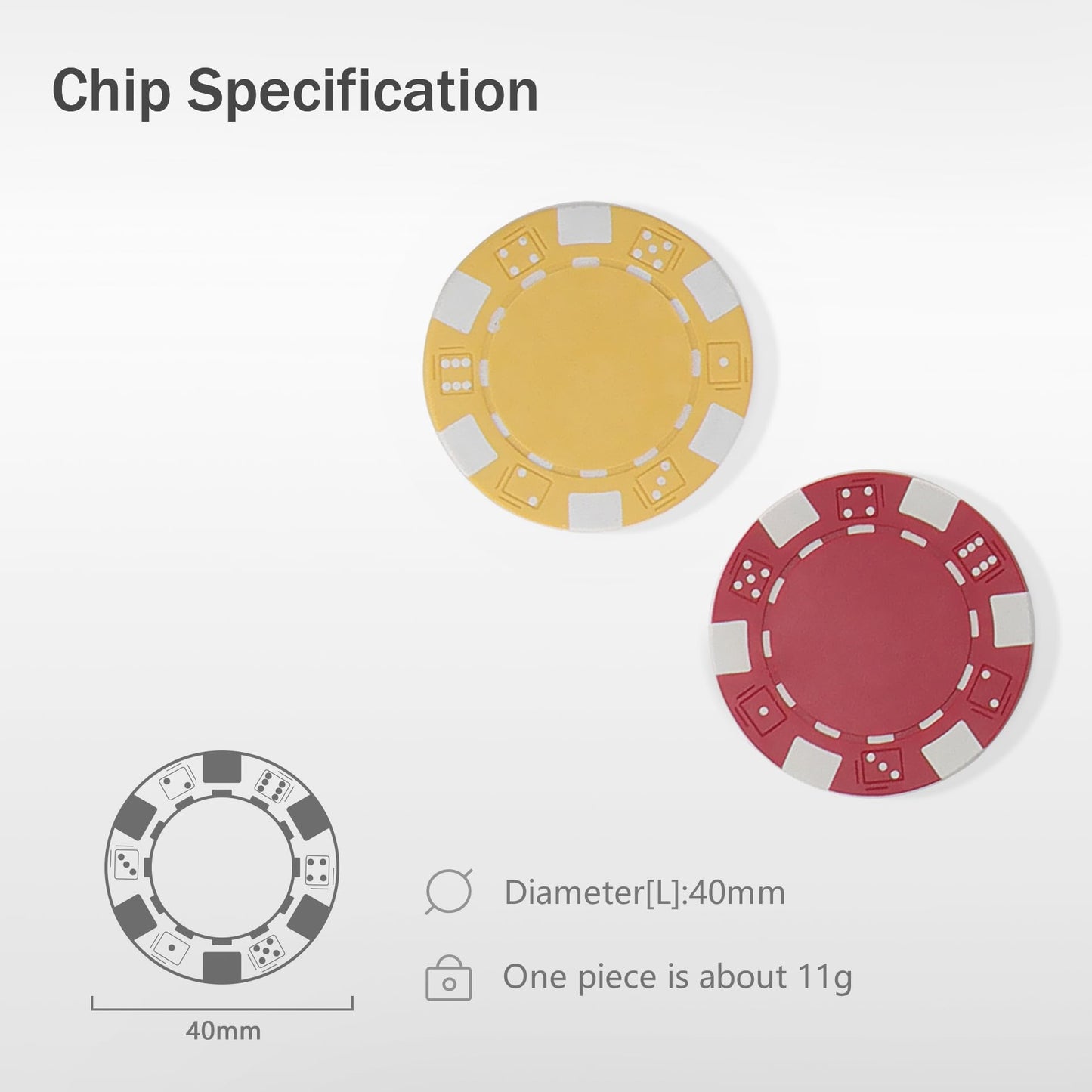 LUOBAO 800pc Bulk Poker Chips Set — 11.5g Casino-Quality Chips (39mm) for Texas Hold’em & Blackjack
