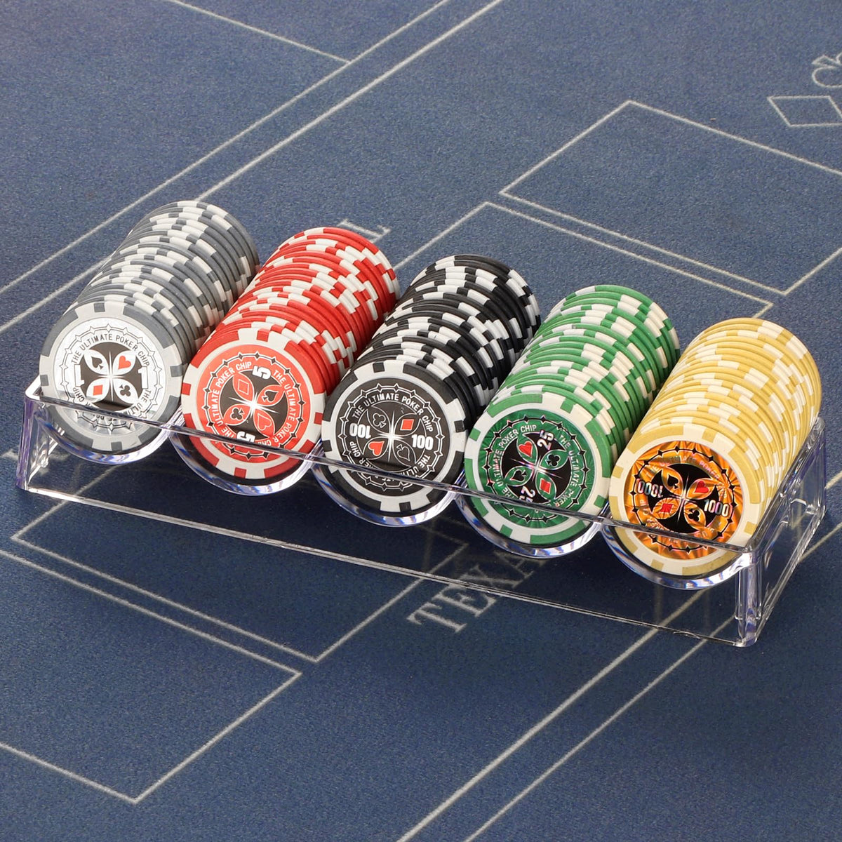 LUOBAO Acrylic Poker Chip Tray Rack – Clear 100-Chip Organizer for Poker, Texas Hold’em & Blackjack