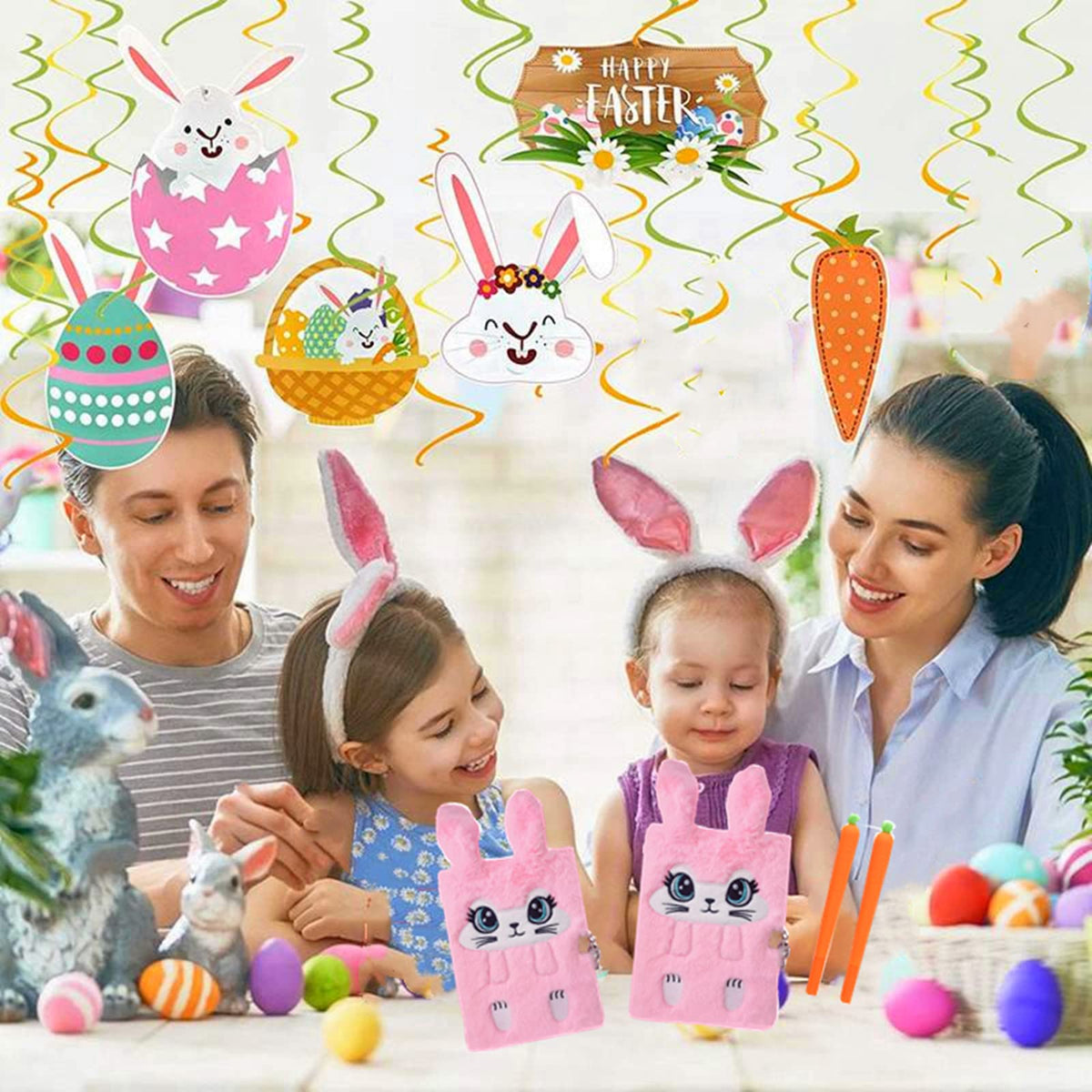 Luolizon Bunny Diary with Lock – Cute Fuzzy Journal for Girls (Ages 8-12) + Carrot Pens