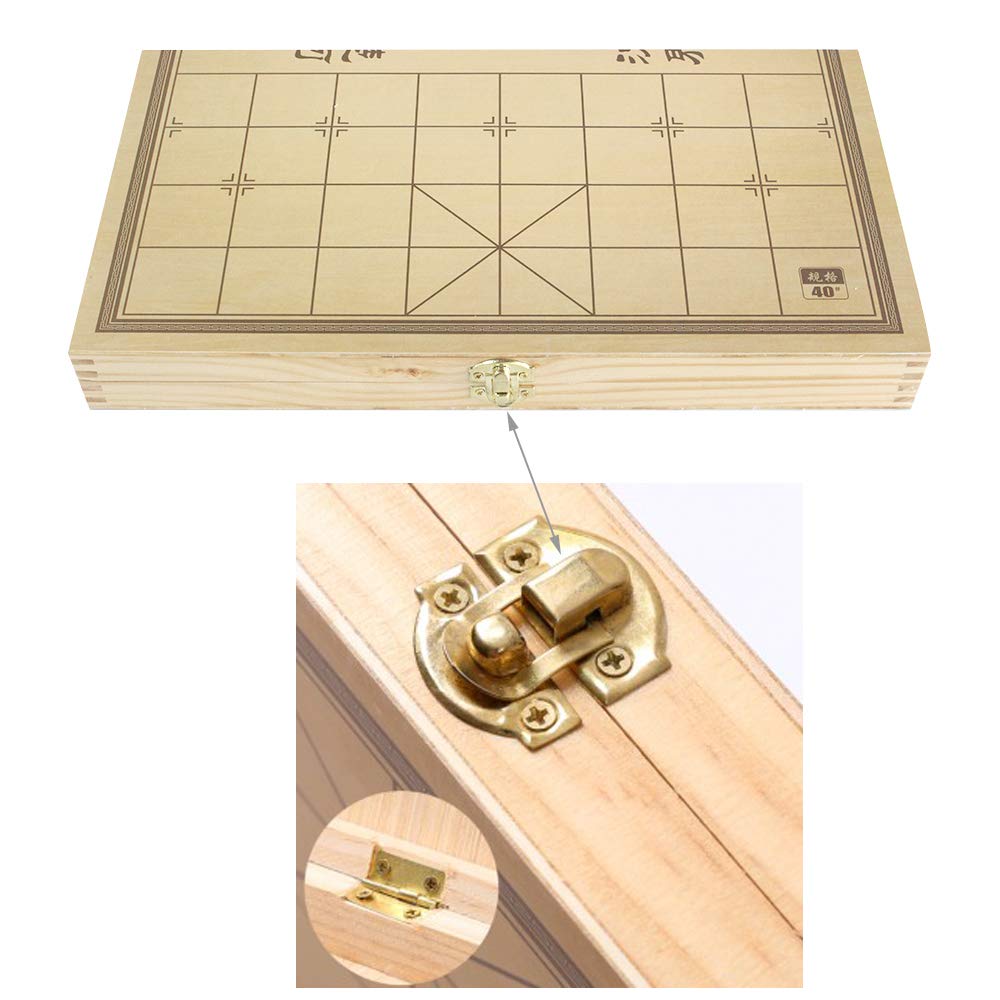 Luoyer 14 Inch Wooden Foldable Xiangqi Travel Game Set | Beechwood Chinese Chess, Portable Strategy Board