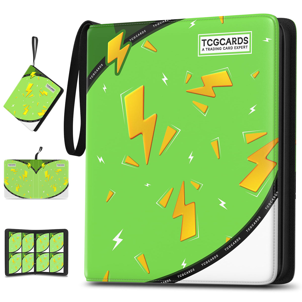 Luporia Trading Card Binder 400-Pocket Capacity with 50 Removable Sleeves (Green)