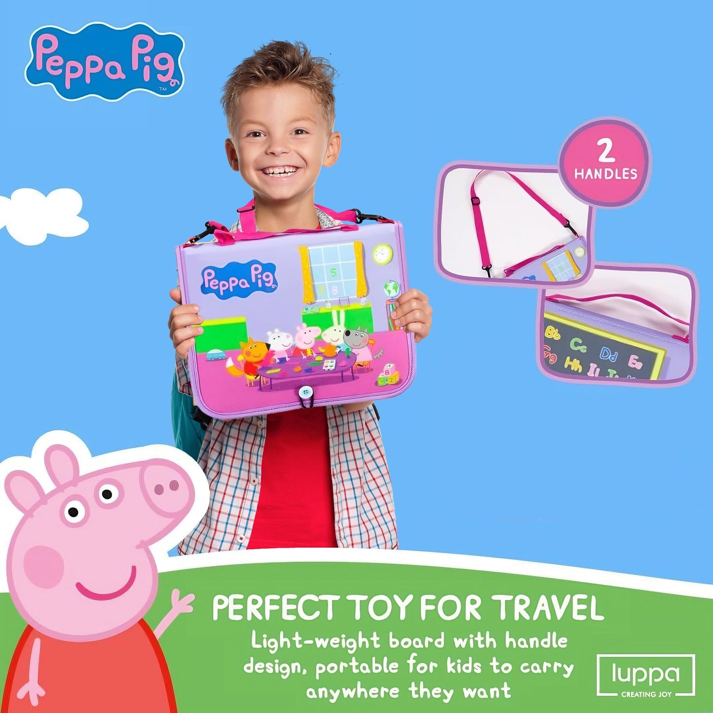LUPPA Peppa Pig Toddler Busy Board – Montessori Toys for 1–4 Years