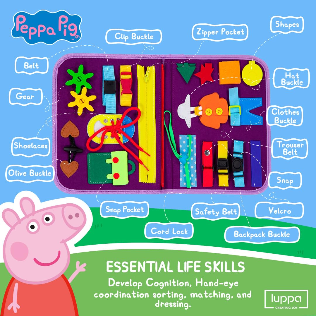 LUPPA Peppa Pig Toddler Busy Board – Montessori Toys for 1–4 Years
