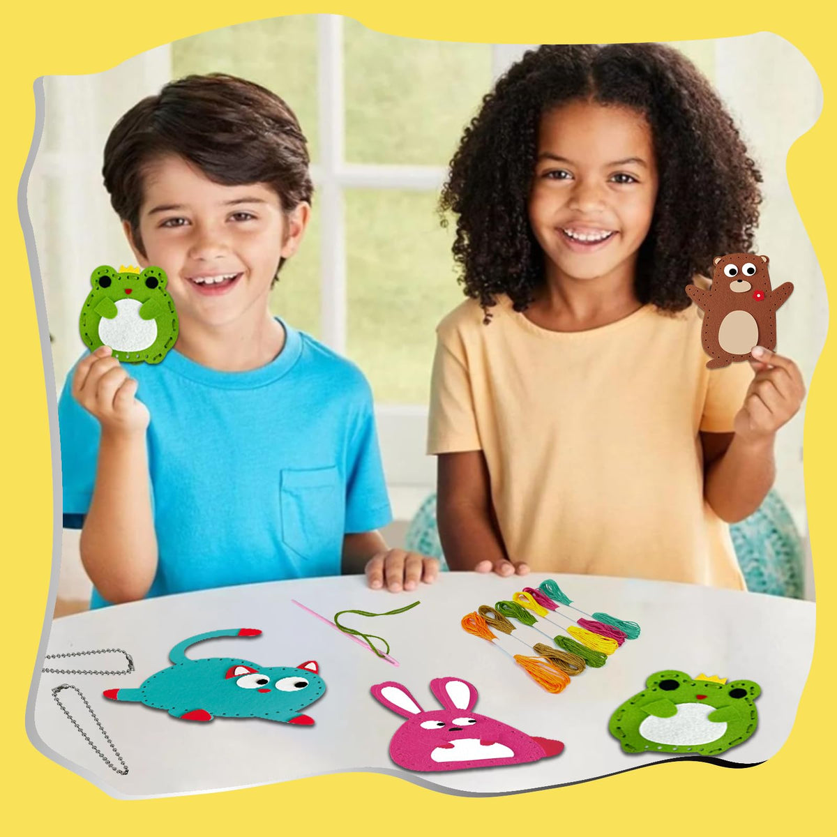 LURVUO DIY Doll Sewing Kit for Kids – Beginner Felt Craft Toys