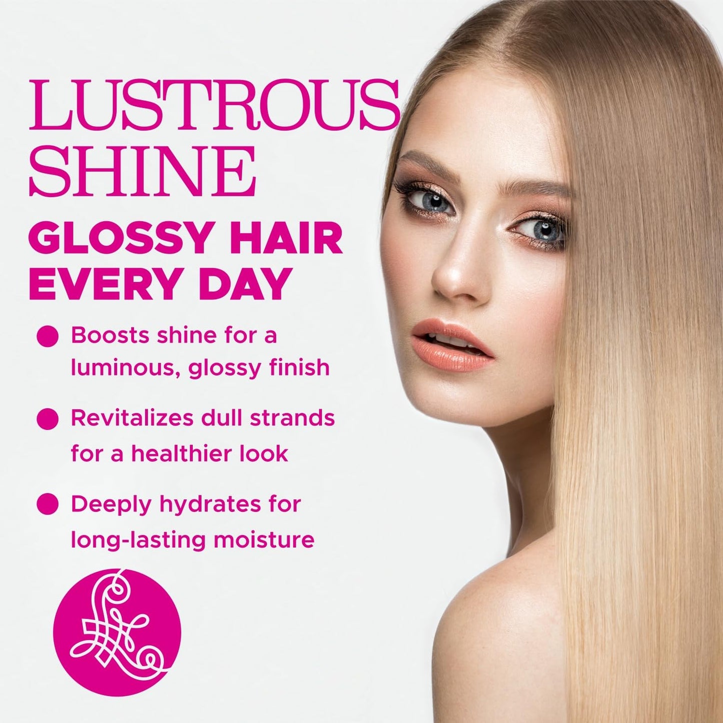 Luseta Glossy Pearl Shampoo & Conditioner Set – Shine, Hydration, Anti-Frizz | Paraben Free, Sulfate Free | 16.9 oz