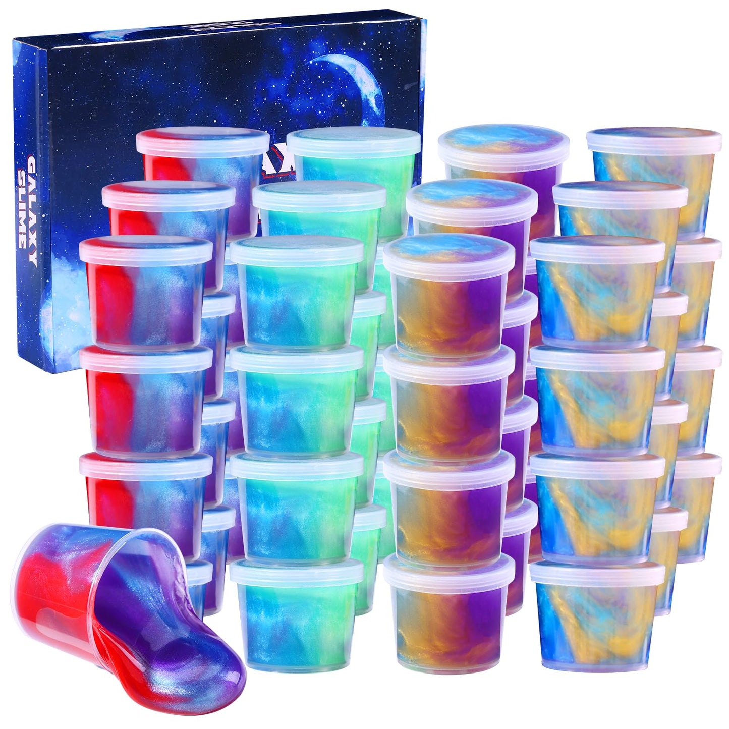 Luskidol Galaxy Slime 24pack – Party Favors, DIY Stress Relief Putty Toy