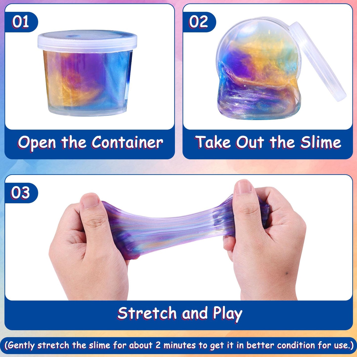 Luskidol Galaxy Slime 24pack – Party Favors, DIY Stress Relief Putty Toy