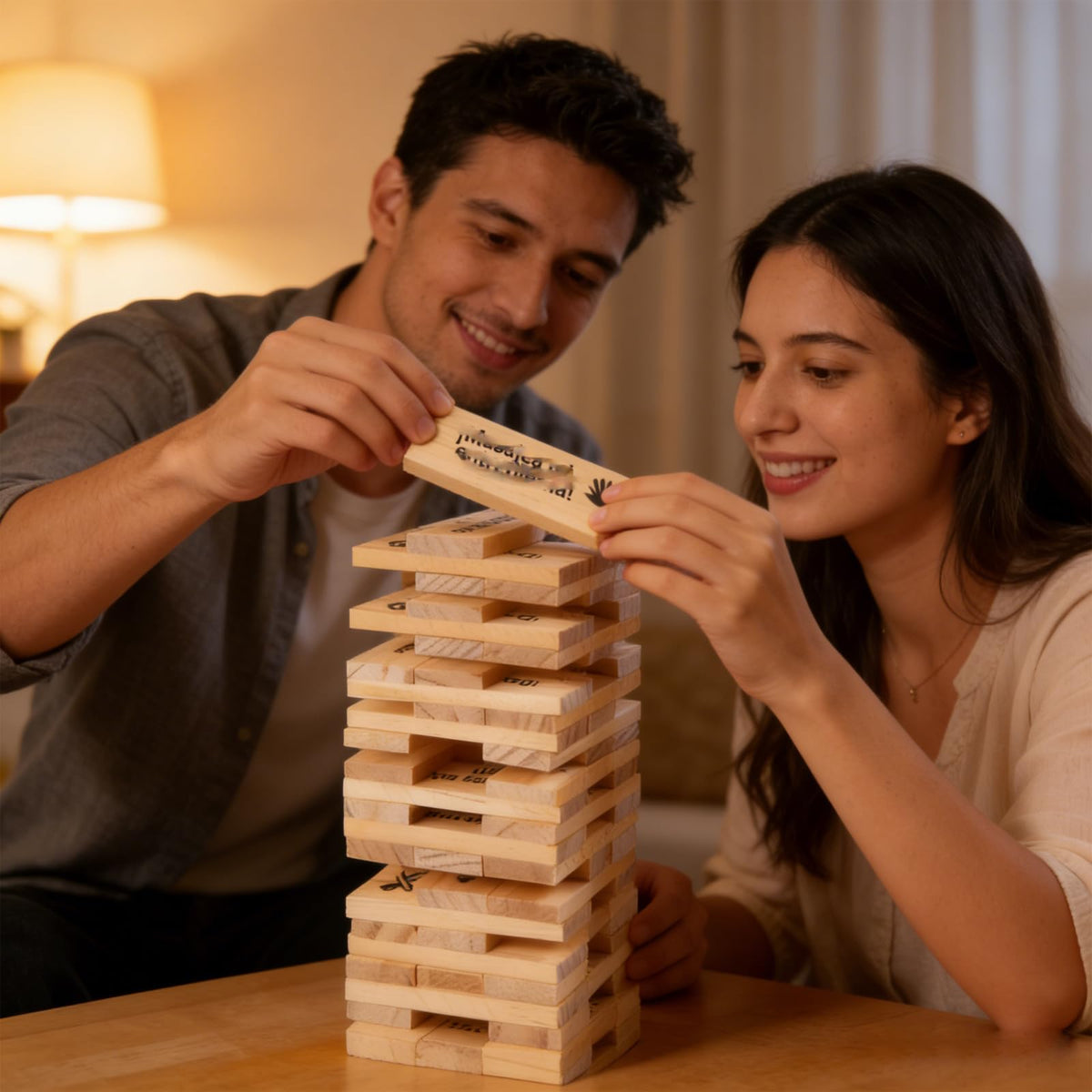 Lust Tower 48-Piece Naughty Block Tower Game for Date Night | Romantic Stacking Blocks