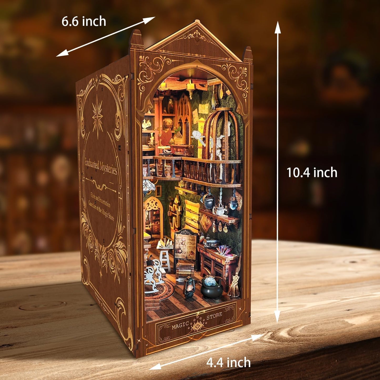 Luuwik Book Nook Kit - Magic Store Dollhouse with LED Light | DIY Miniature Shelf Insert