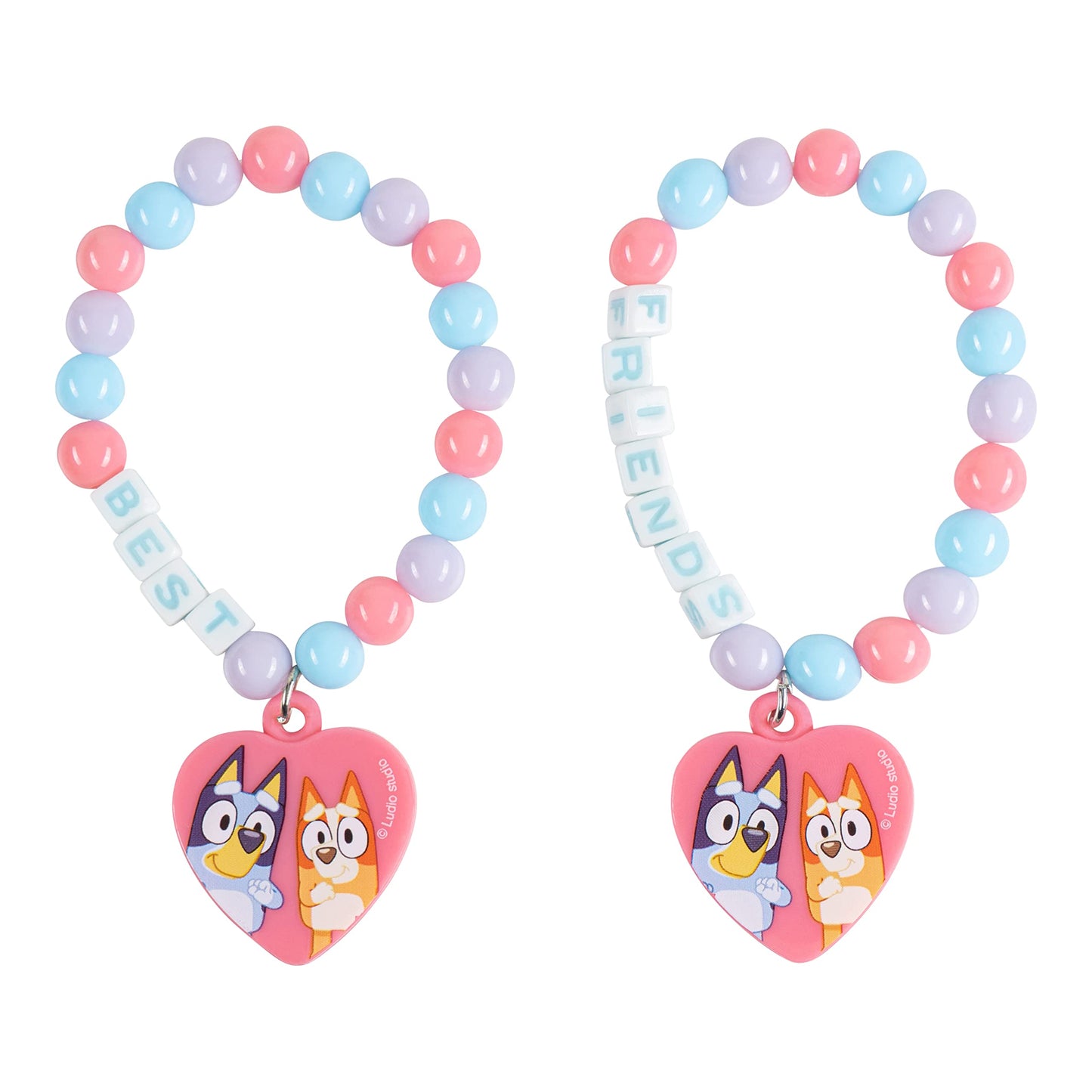LUV HER Bluey Girls BFF 6-Piece Toy Jewelry Box Set | Rings, Bead Bracelets & Hair Clips