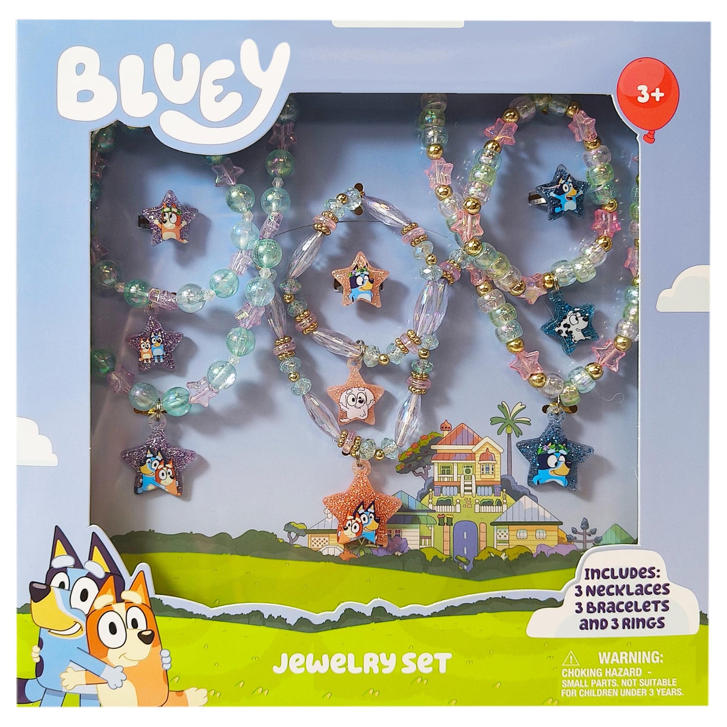 LUV HER Bluey Girls Jewelry Set — 9-Piece Dress-Up Toy Box (Ages 3+)