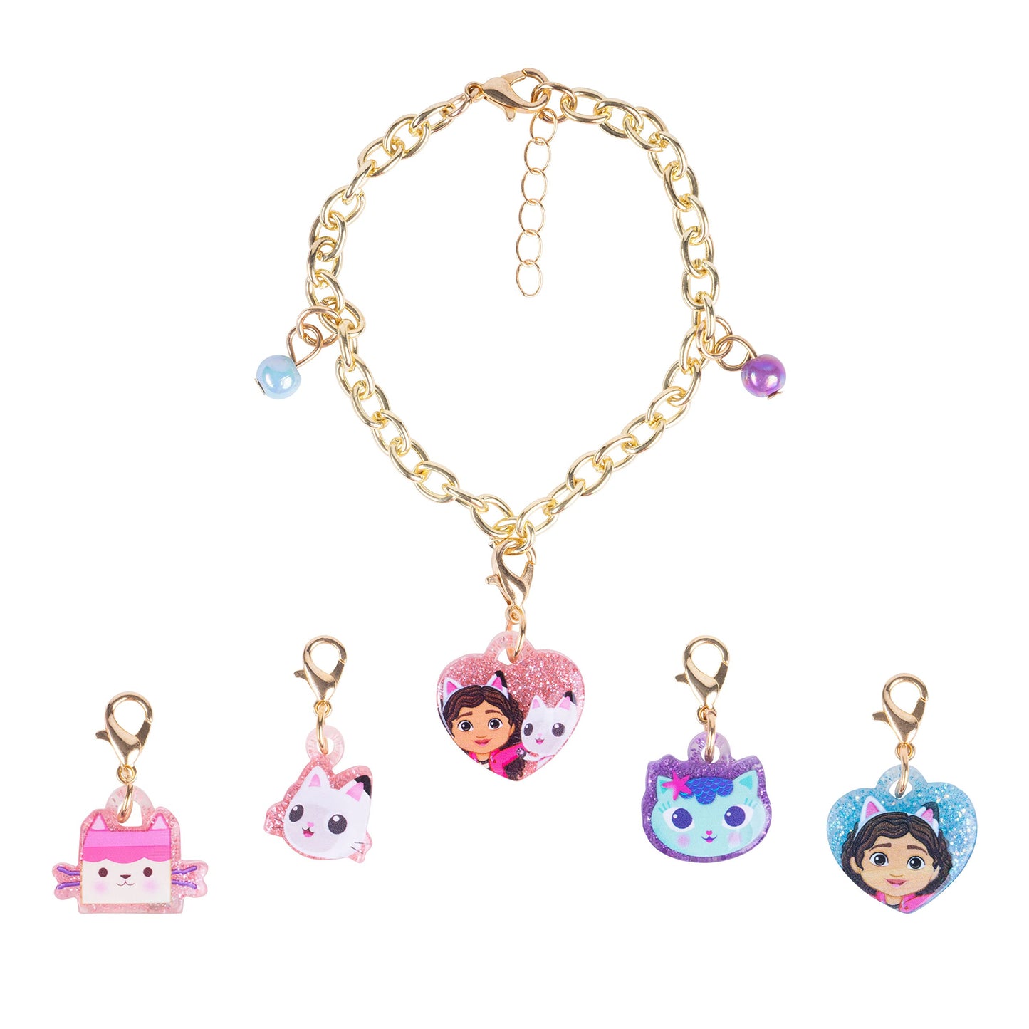 LUV HER Gabby's Dollhouse Charm Bracelet Box Set with 5 Interchangeable Charms – Ages 3+