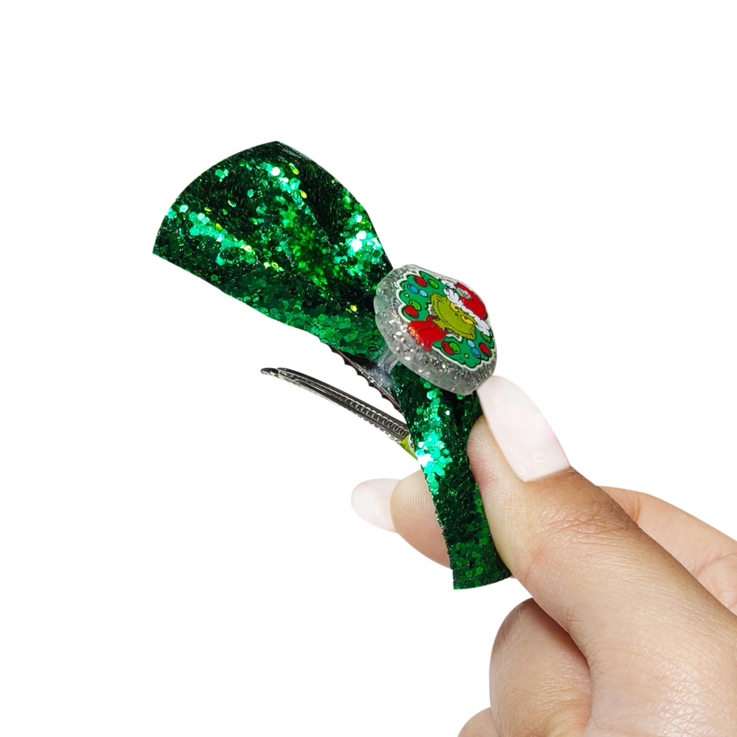 LUV HER Grinch Hair Accessories Gift Set - Licensed Case, Clips, Bow for Girls