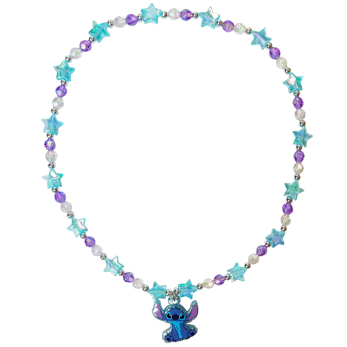 LUV HER Stitch Play Jewelry Set – 3-Piece Princess Beaded Necklace, Bracelet & Ring