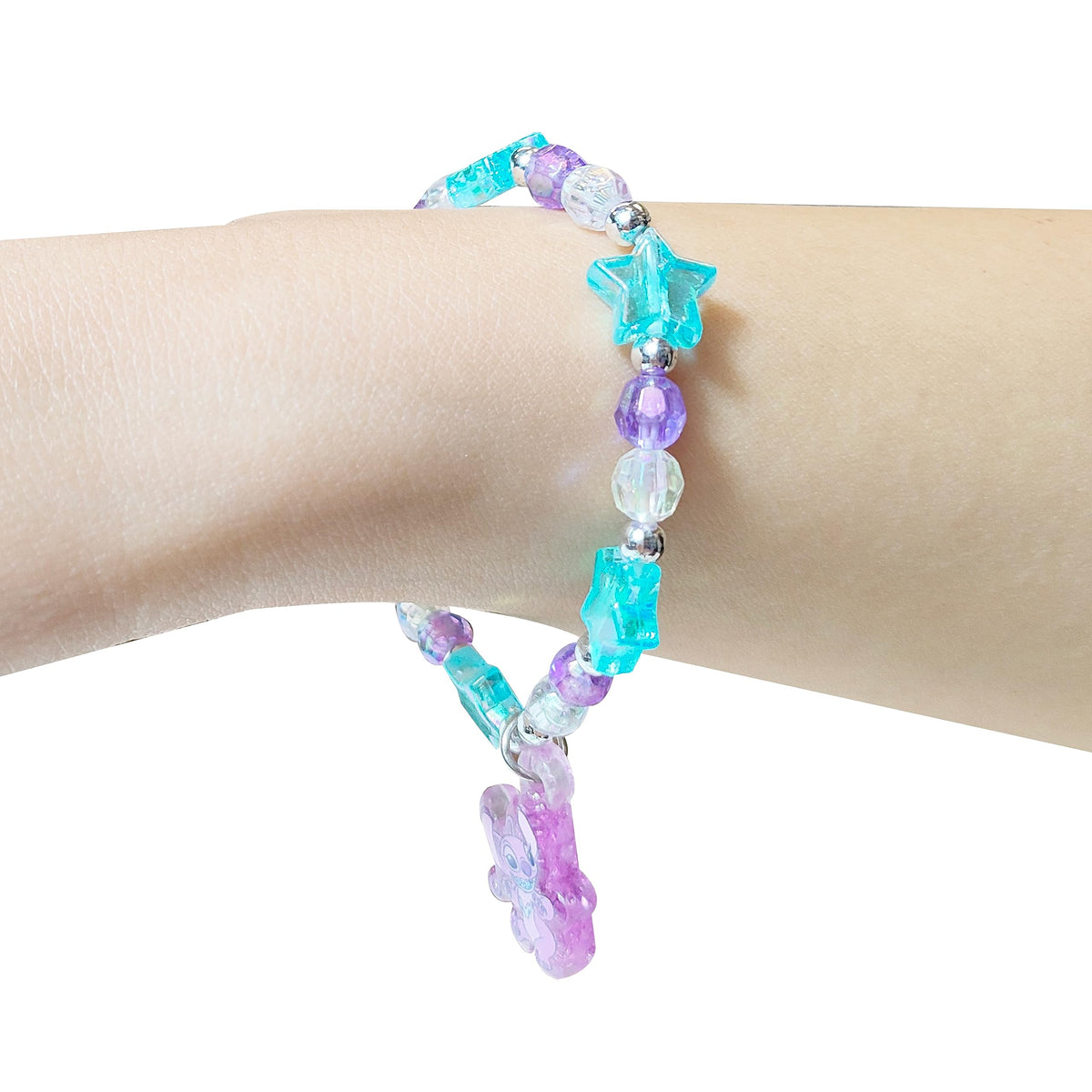 LUV HER Stitch Play Jewelry Set – 3-Piece Princess Beaded Necklace, Bracelet & Ring
