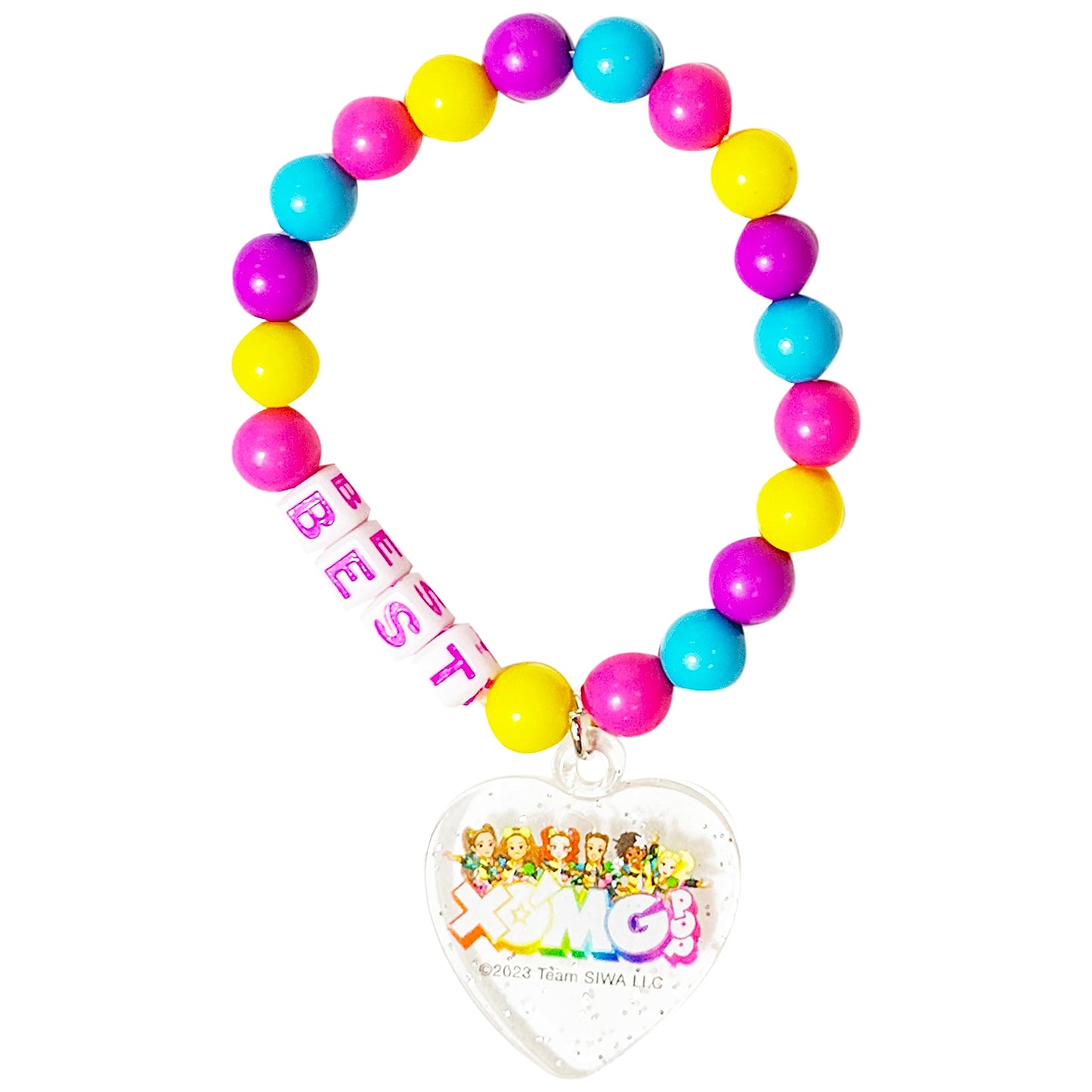 LUV HER XOMG POP Girls BFF 6-Piece Jewelry Box Set | Rings, Bead Bracelets & Snap Hair Clips Ages 3+
