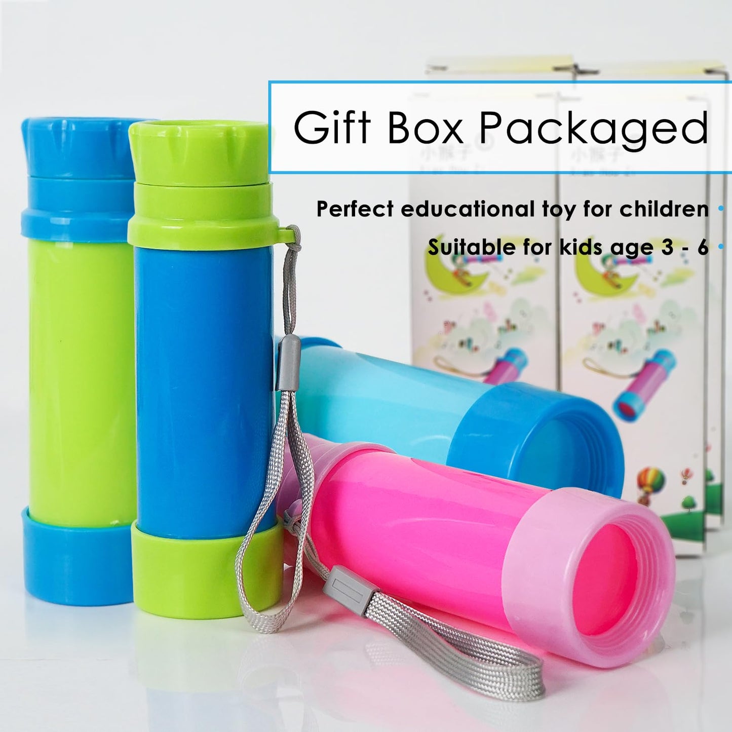 Luwint Pocket Telescope Toy for Kids – 4 Pack Monocular Spyglass