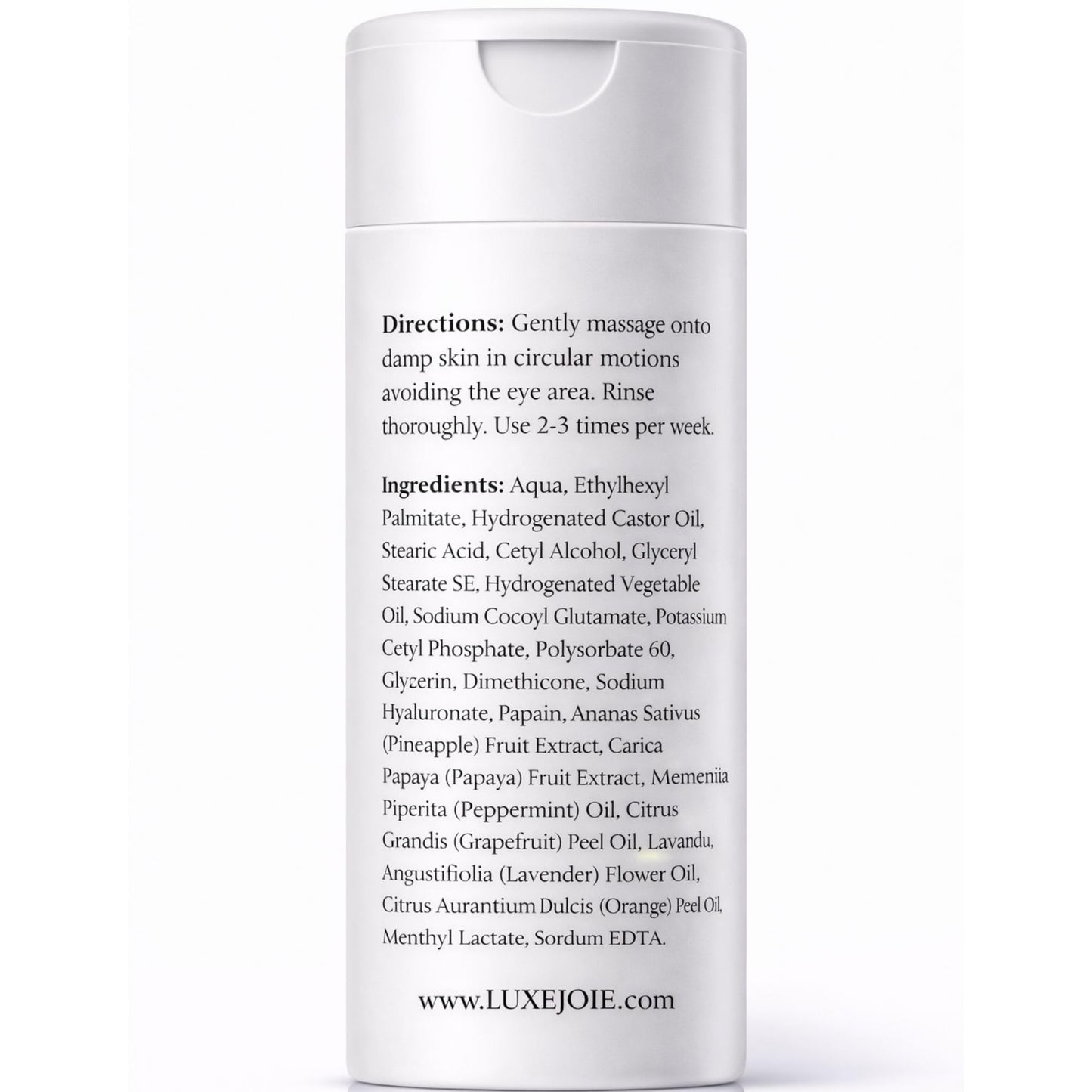 LuxeJoie Papaya Crème Enzyme Polish – Gentle Exfoliating Scrub with Papaya & Pineapple Enzymes (Face, Neck & Décolleté) 3.3 oz