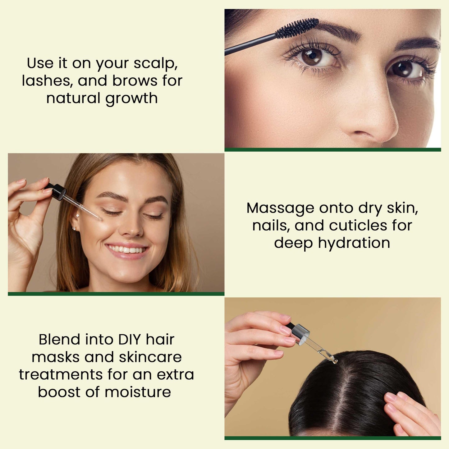 LuxoLook Pure Castor Oil – Cold-Pressed, Hexane-Free 100% Castor Oil for Hair, Skin, Lashes, Brows & Nails | Includes Dropper, Mascara Wand & Scalp Massager