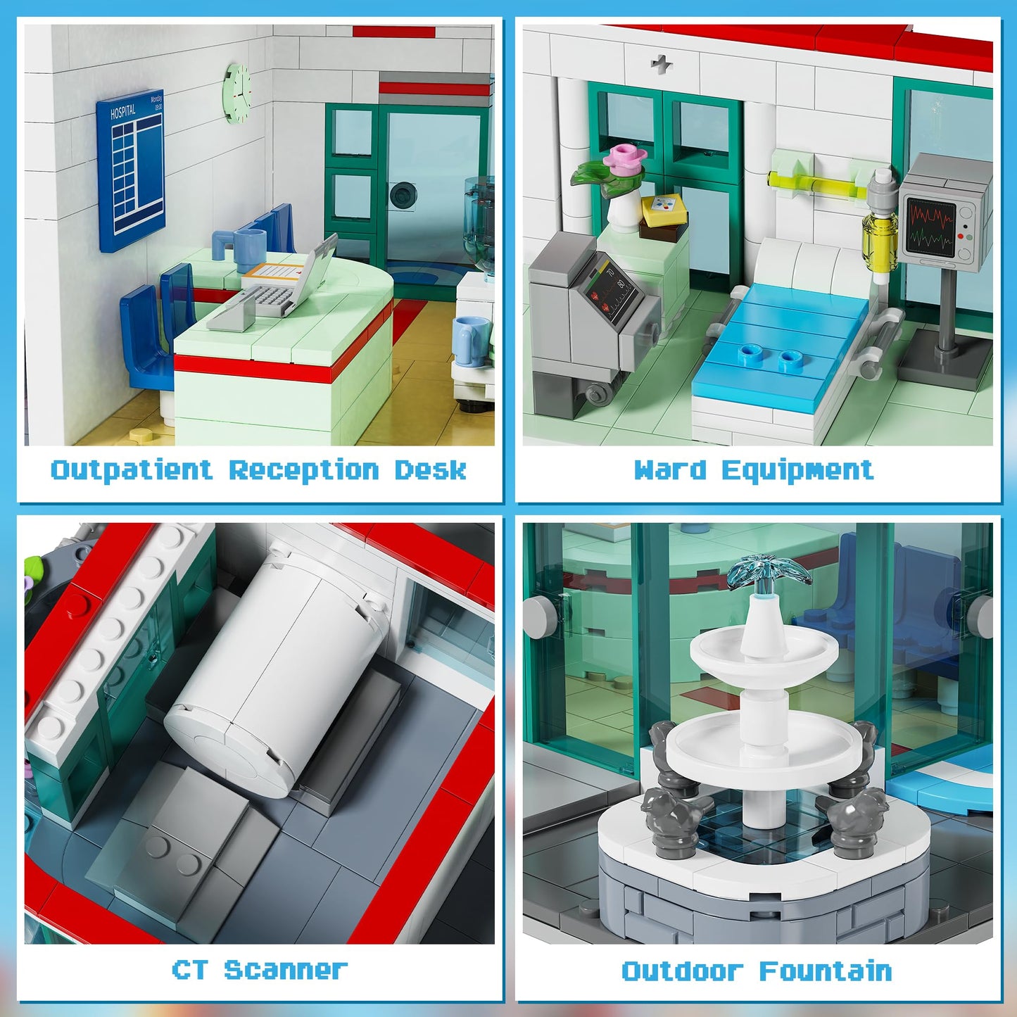 LuxRebuty City Hospital Building Block Set – 1888 Pcs | Immersive Architecture
