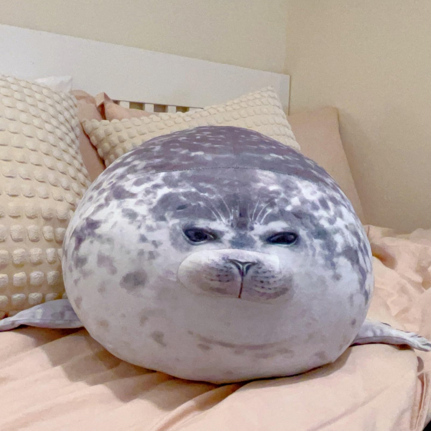 LUXSIT 23.8 Inch Chubby Blob Seal Pillow — Large Plush Seal Toy for Cozy Cuddles, Decor, and Gifts