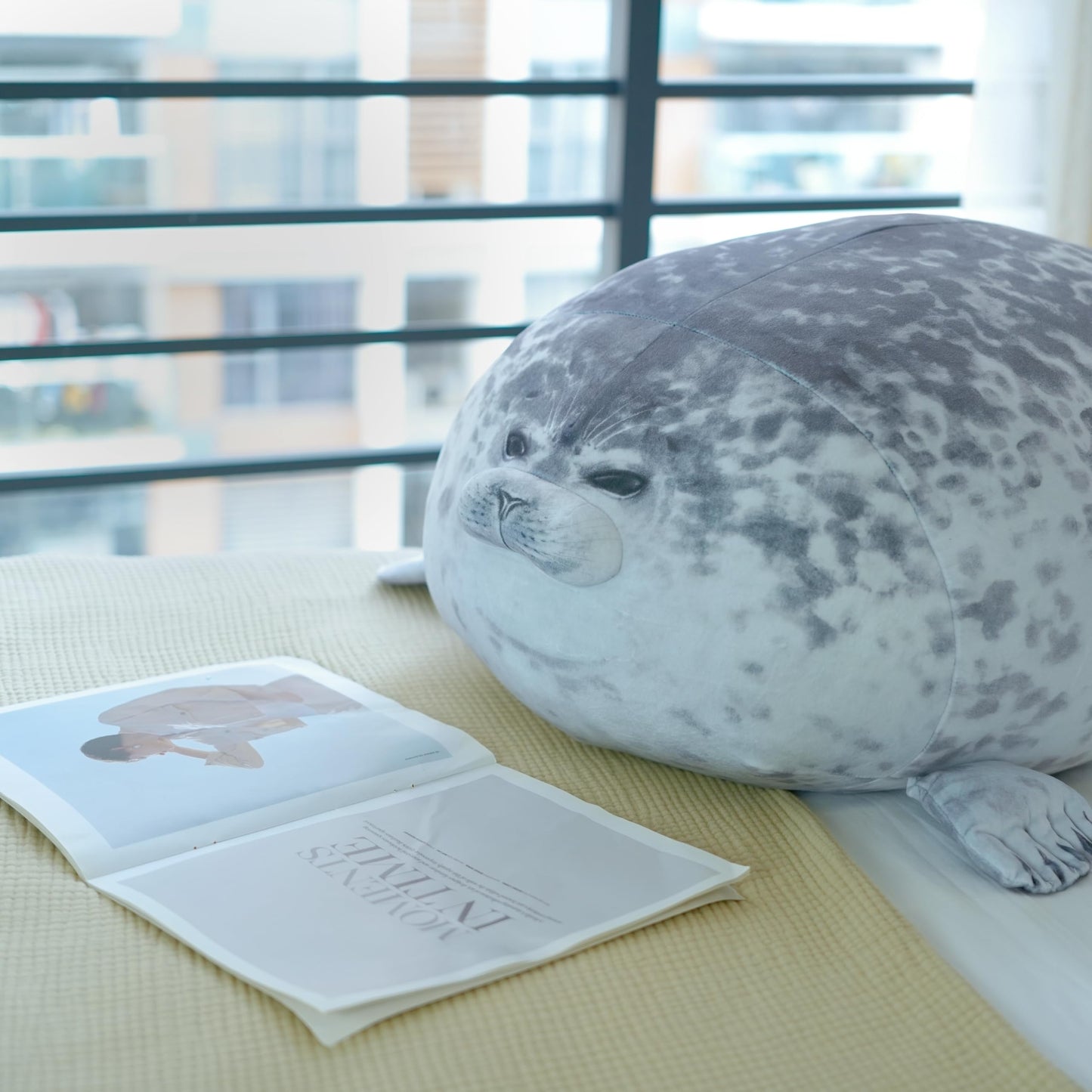 LUXSIT 31.5-Inch Chubby Seal Pillow – Large Plush Seal Toy for Kids & Adults