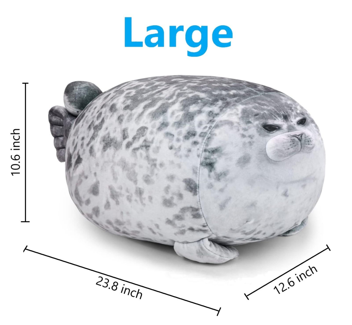 LUXSIT 23.8 Inch Chubby Blob Seal Pillow — Large Plush Seal Toy for Cozy Cuddles, Decor, and Gifts