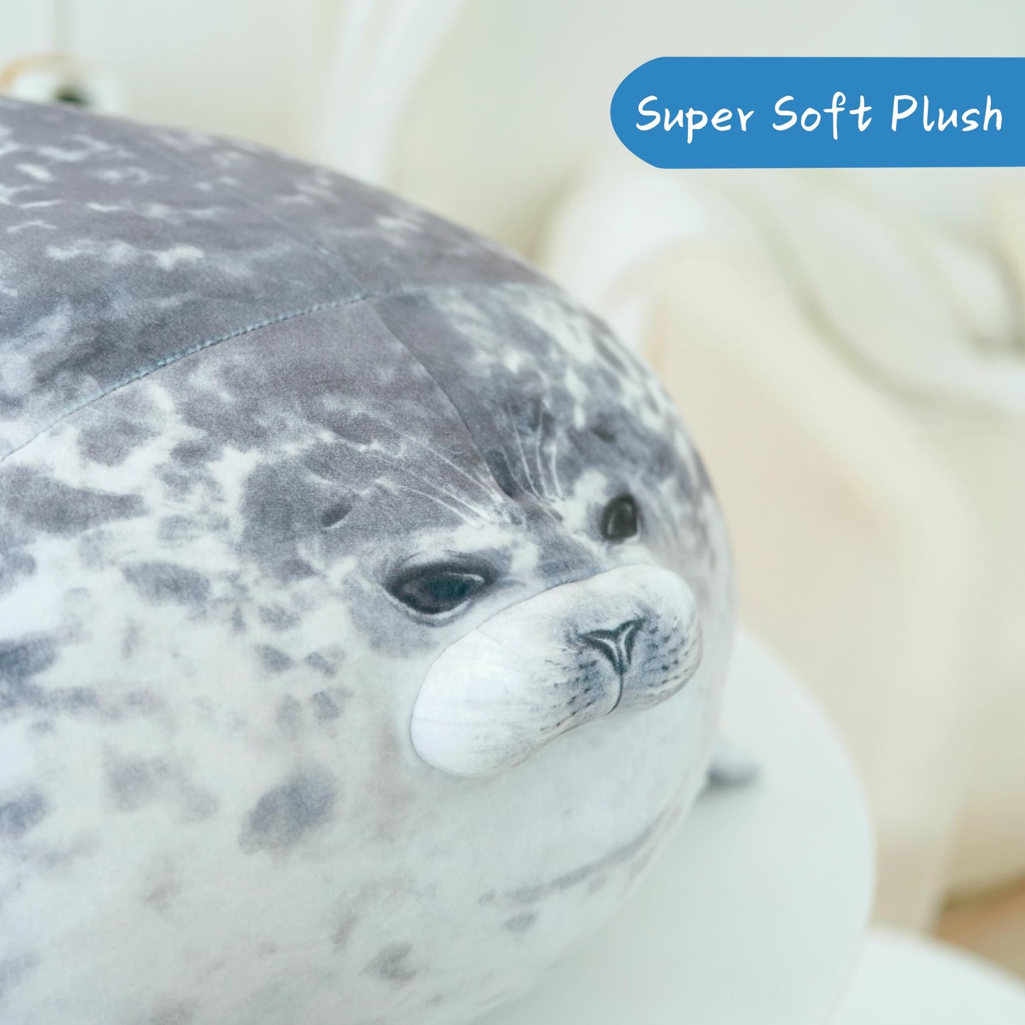 LUXSIT 31.5-Inch Chubby Seal Pillow – Large Plush Seal Toy for Kids & Adults