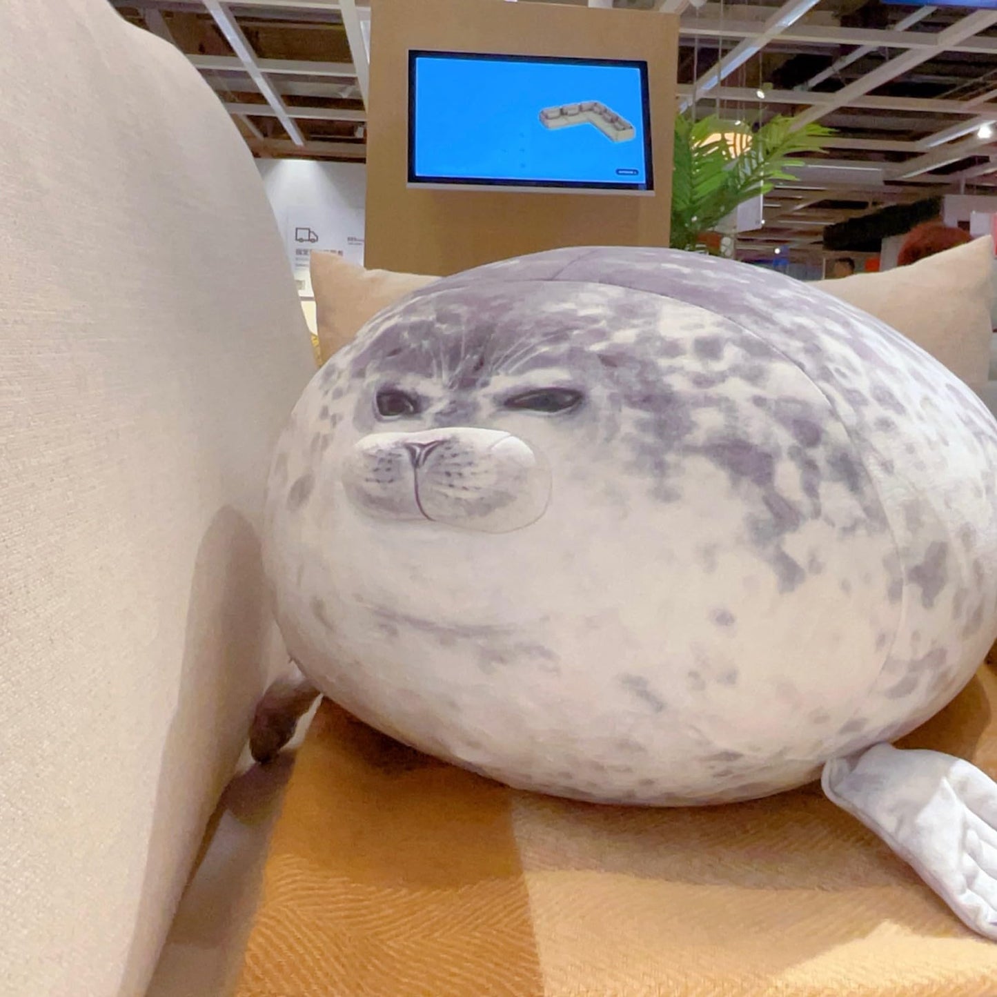 LUXSIT 23.8 Inch Chubby Blob Seal Pillow — Large Plush Seal Toy for Cozy Cuddles, Decor, and Gifts