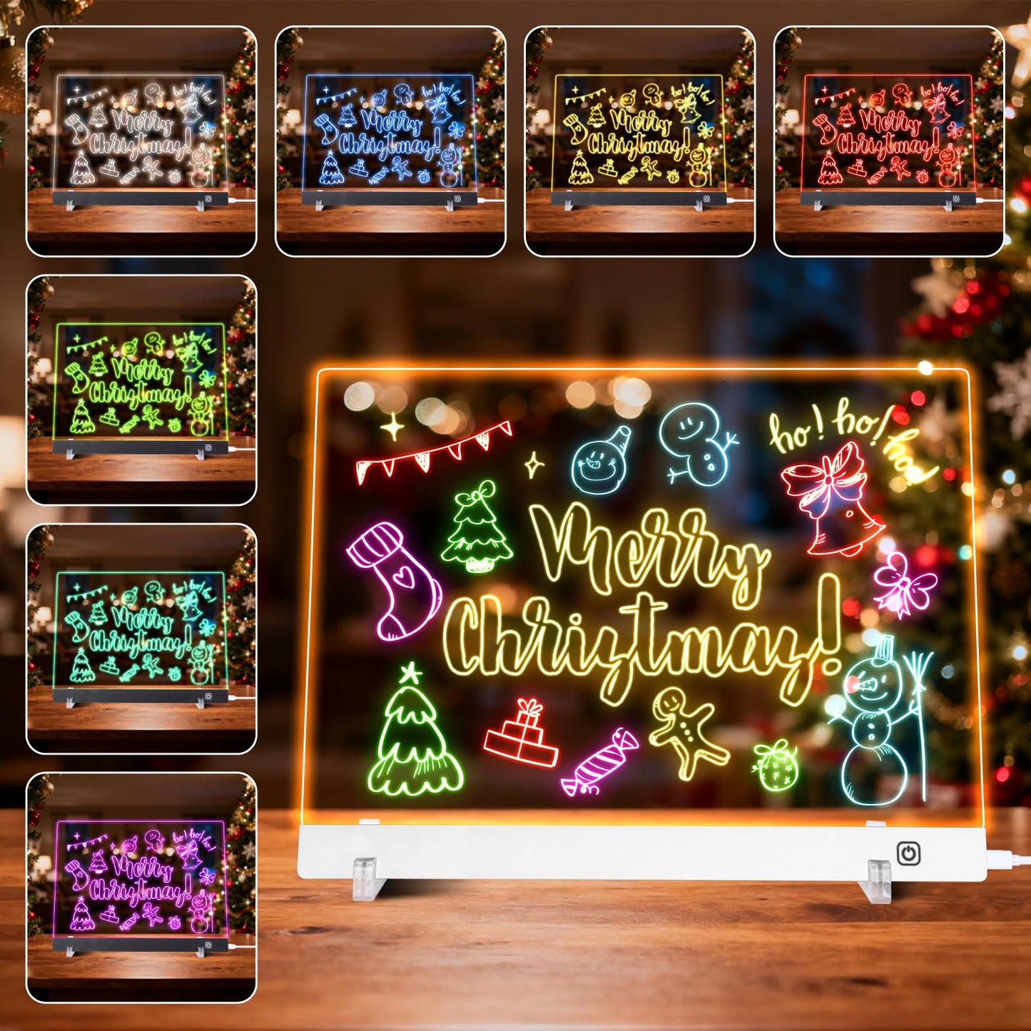 LuxuMach 16.2-Inch LED Note Board with Colors — Light-Up Acrylic Drawing Board