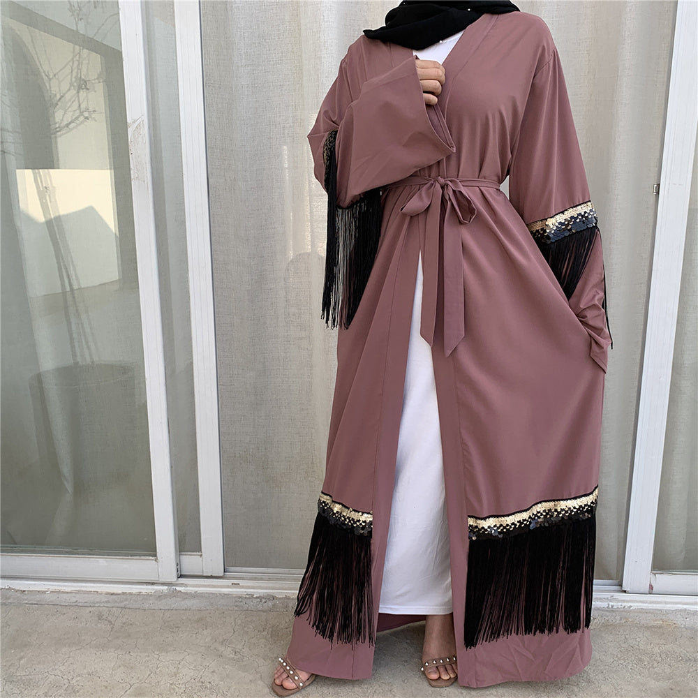 Fringed Abaya - Luxury Statement Piece
