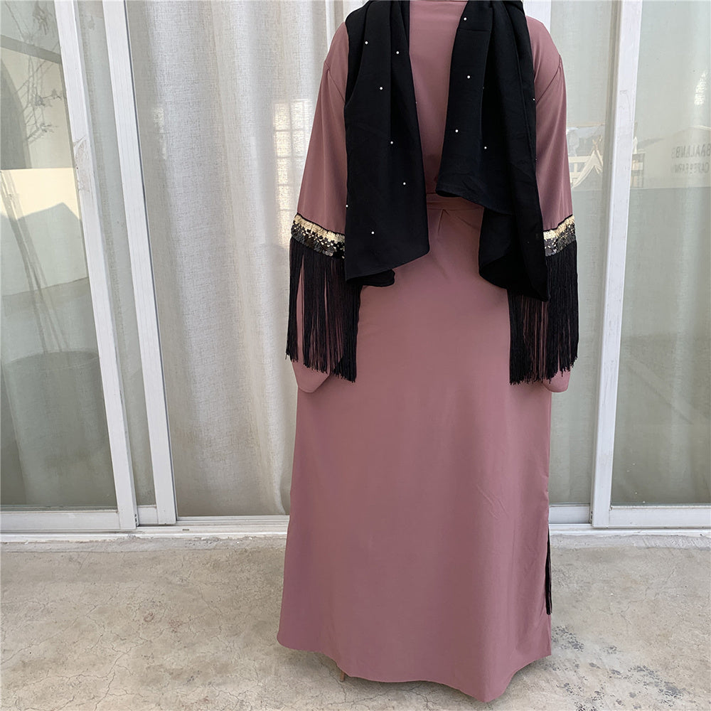 Fringed Abaya - Luxury Statement Piece