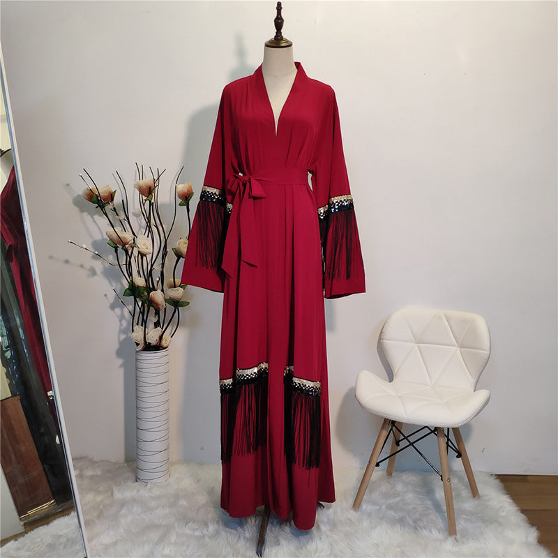 Fringed Abaya - Luxury Statement Piece