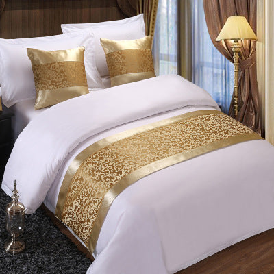 Luxury Hotel Bed Runner Mat with Pillow Covers