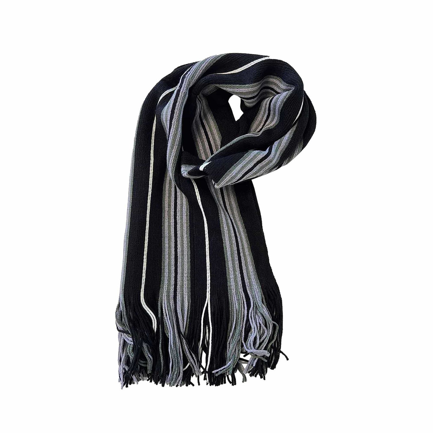 Luxury Men's Woven Stripe Design Long Scarf Warm Soft Acrylic Winter Fashion Accessory for Formal and Casual Wear Hypoallergenic by Sock Stack