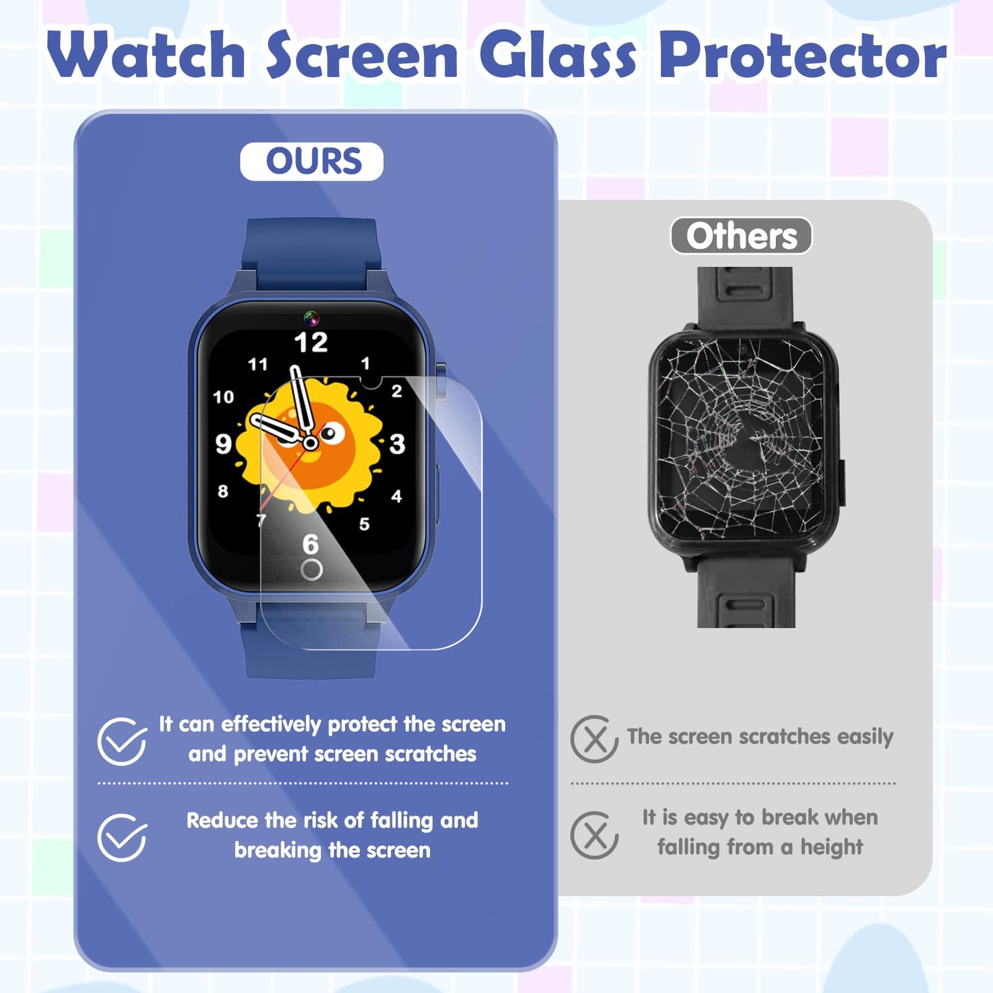 Luyiilo Kids Smart Watch with 26 Puzzle Games, HD Camera & Long Battery – Blue
