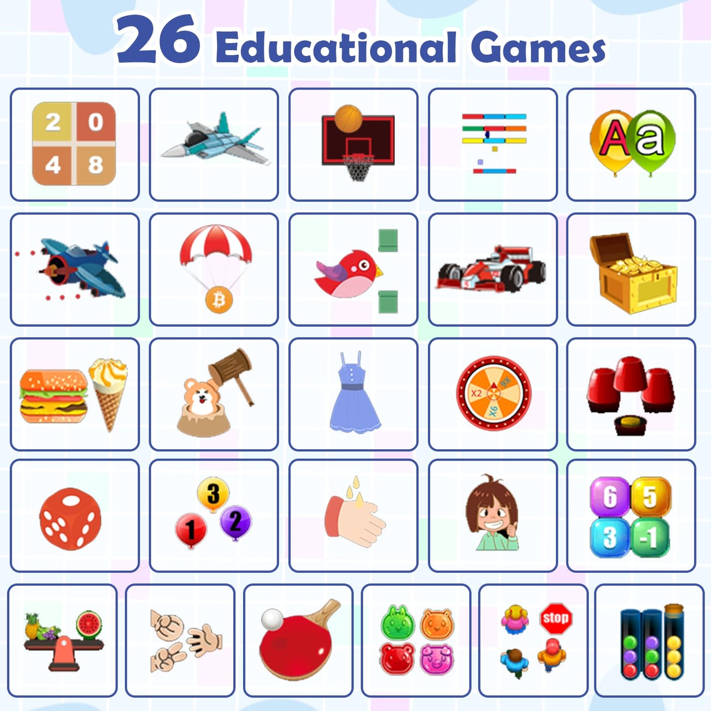 Luyiilo Kids Smart Watch with 26 Puzzle Games, HD Camera & Long Battery – Blue