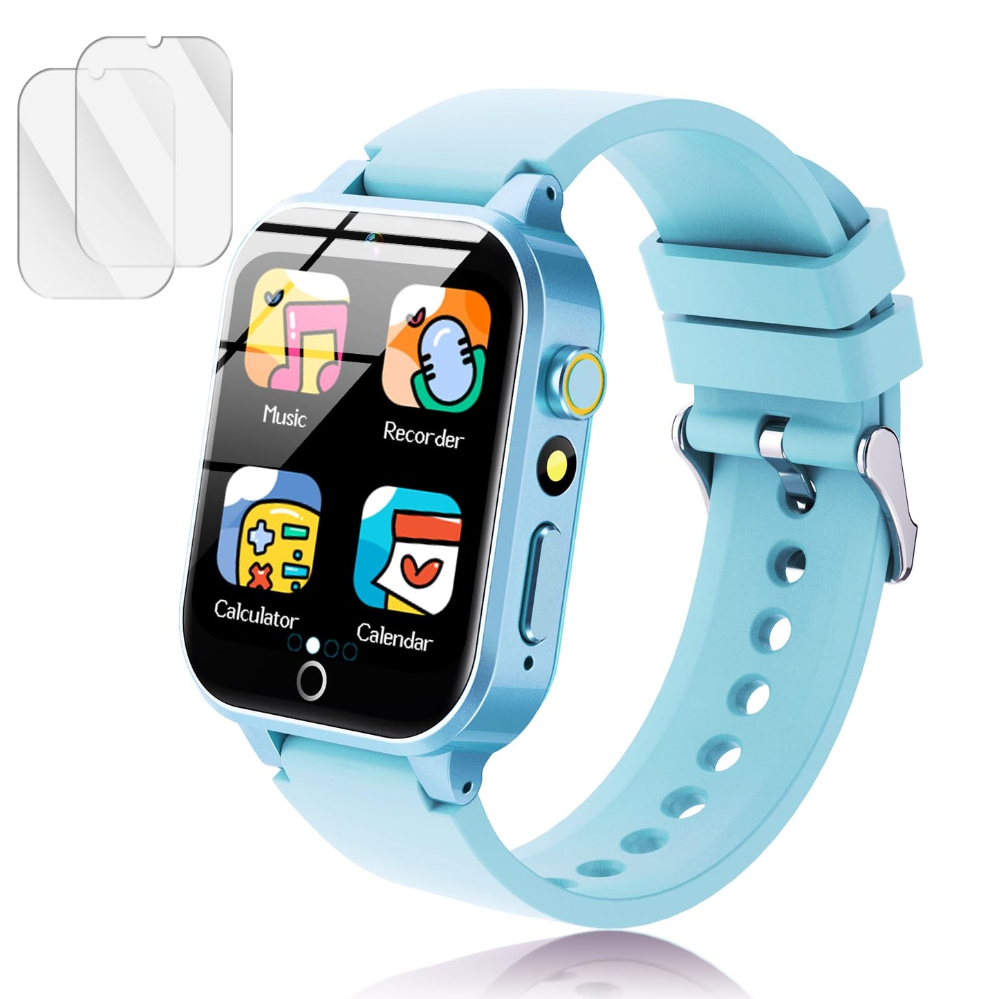 Luyiilo Kids Smart Watch – 26 Games, HD Camera, Touch Screen, 7–14 Day Battery, Soft Blue